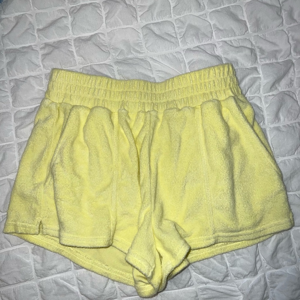Forever 21 yellow towel material shorts